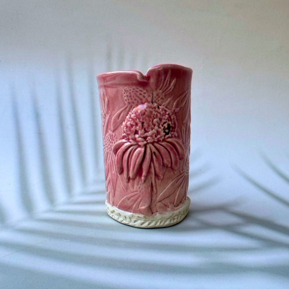 Pink Vase with flower details